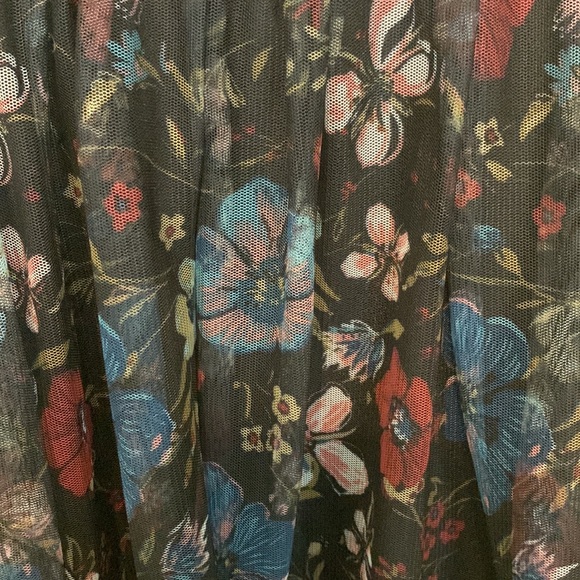 Fun Organza style print skirt. Disney by LC. 29” in length. Black with floral - Picture 3 of 6